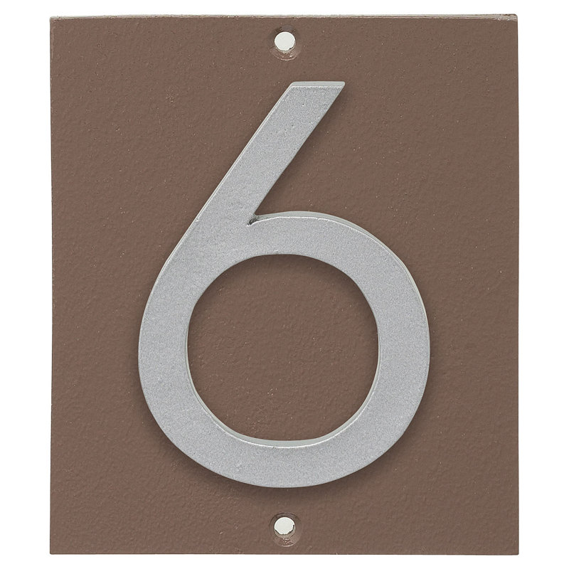 Plaque d'adresse verticale à 1 ligne flottante, Sable / argent, Oui