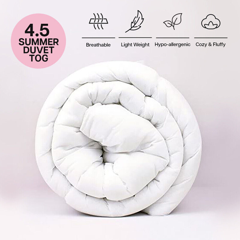 Hollowfiber Anti Allergic 4.5 Summer All Year Round Light Weight Tog Duvet, Double