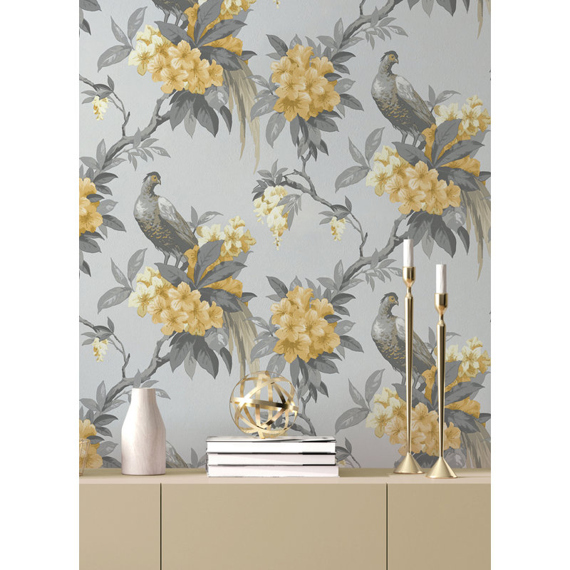 Rouleau de papier peint L 33 pi x l 20,5 po Alondra Pheasant, gris