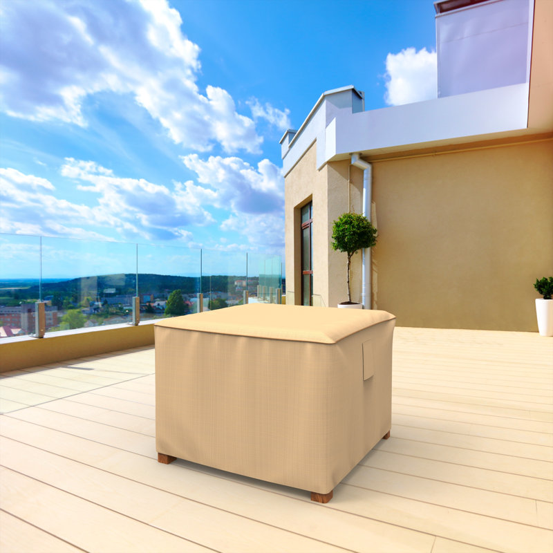 Ivan Outdoor Square Side Table/Ottoman Cover, Medium - 22"H x 26"W x 26"L