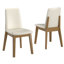 Ensemble de salle à manger rectangulaire en bois avec chaises rembourrées en cuir Vegan-1158215244