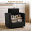 Chaise d'appoint avec rangement, fauteuil rembourré en similicuir avec coussins-1297384541