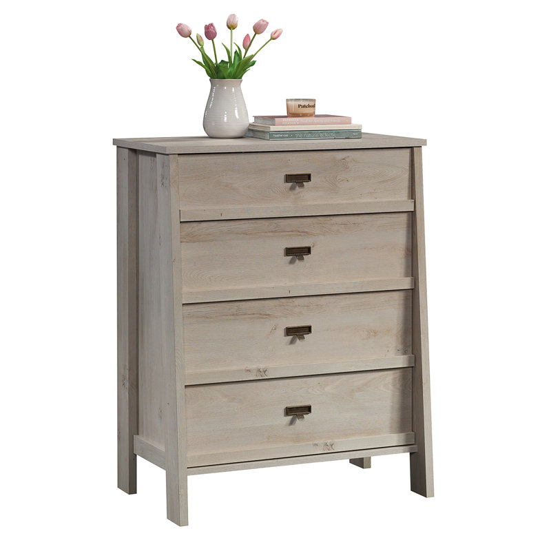 Commode 4 tiroirs, finition grise