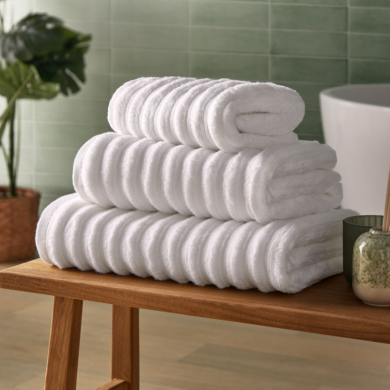 Silentnight Ribbed Cotton Bath Sheet Towel, 6 Pieces Towel Set, Green