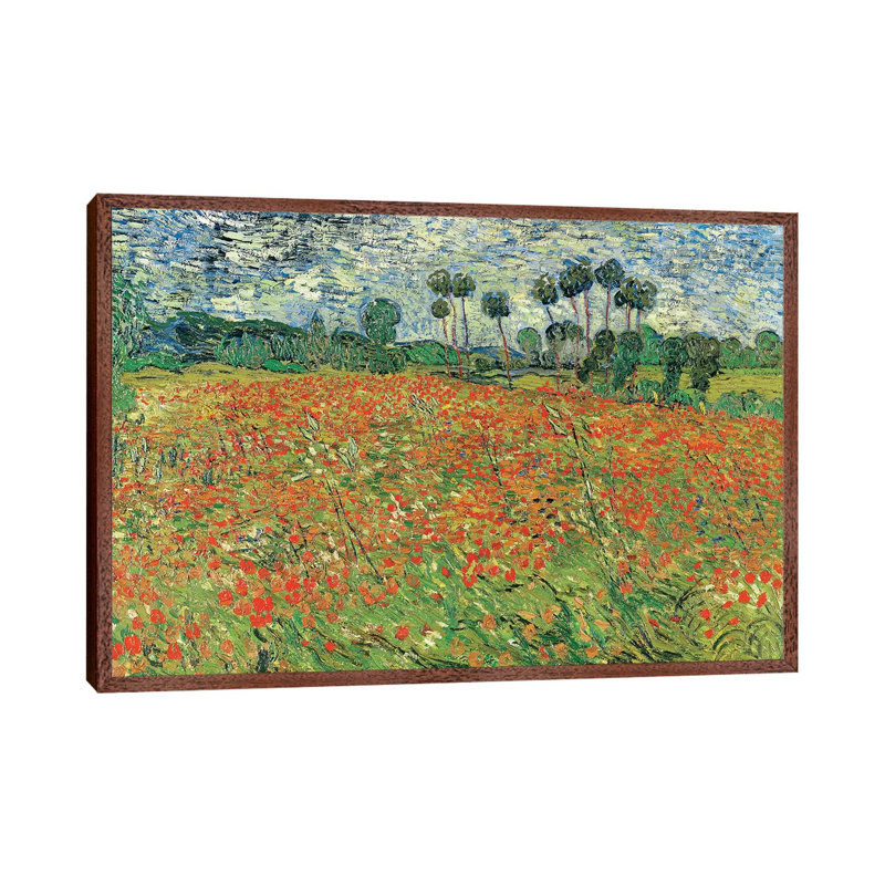 Field Of Poppies, Auvers-sur-Oise, 1890 by Vincent Van Gogh - Floater Frame Painting on Canvas, 66.04 cm H x 45.72 cm W