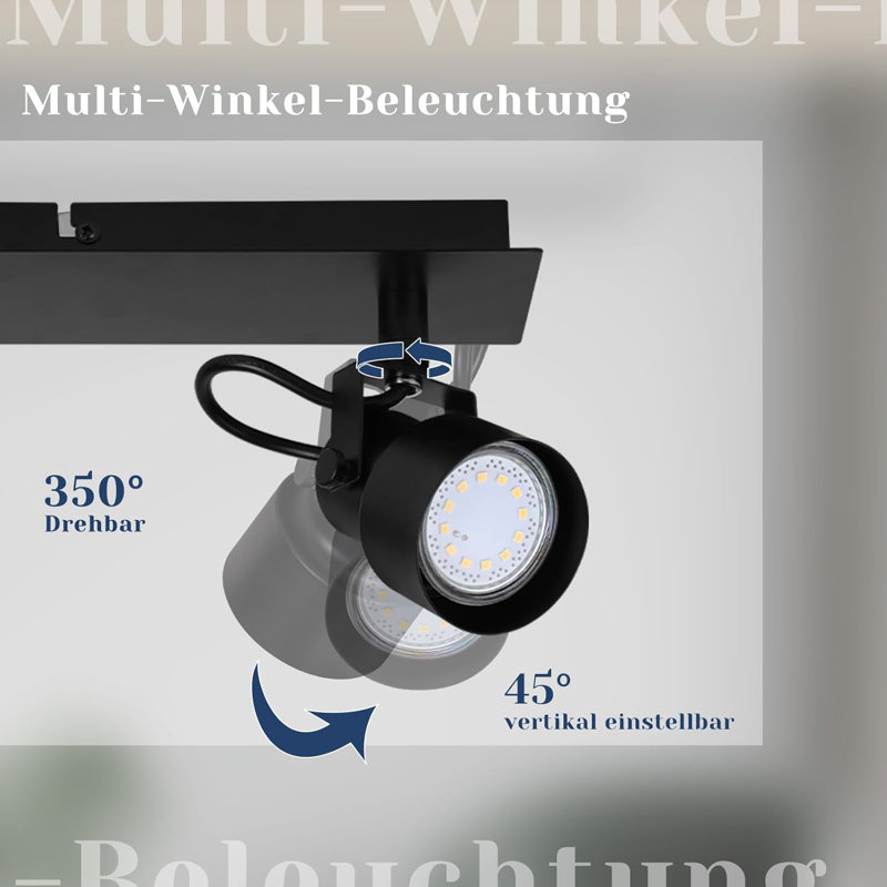 Ceiling spotlight flame ceiling spot black - vintage swivel ceiling lamp GU10 350° spotlight industrial ceiling light spots kitchen lamp for living room kitchen hallway (without bulb)