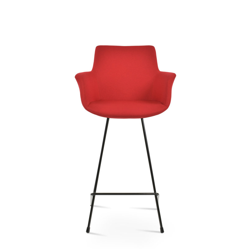 Tabouret de bar et de comptoir pour chat Bottega, Tabouret de bar (siège d'une hauteur de 29 po), Noir, Rouge d’époque