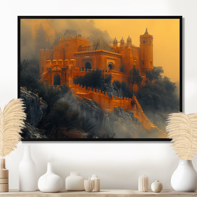 Grey Yellow Mountain Temple In Mongalia II - Fortresses Wall Decor