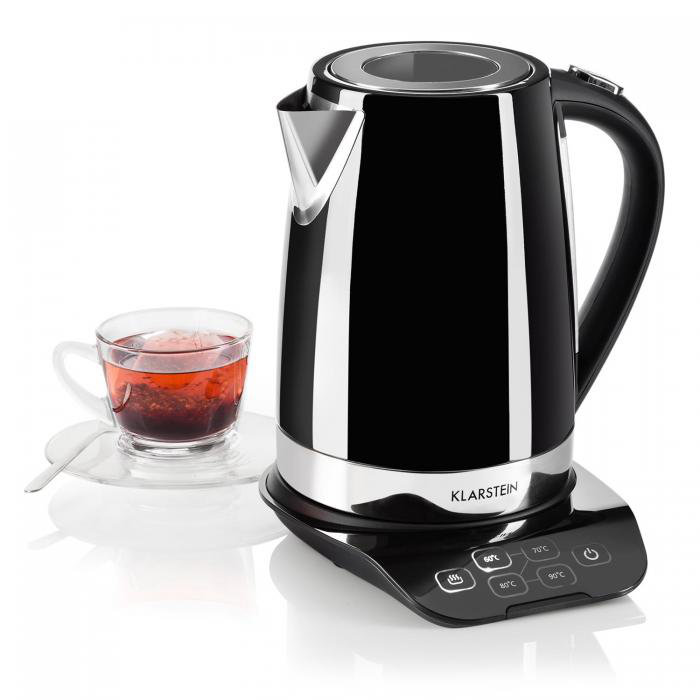 Klarstein 1.7L Stainless Steel Electric Tea Kettle, Black