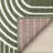 Fresno Green Cream Curved Lines Area Rug-112014111