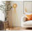 65'' Modern Tripod Floor lamp with Glass Shade，Gold Standing Lamp with LED Bulb for Living Room