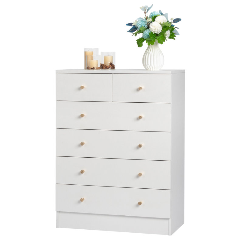 Armoire de rangement à 6 tiroirs Imogen, Blanc