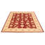 Tapis rouge foncé en laine noué à la main de conception unique 8 pi x 9 pi 4 po Chobi Finest