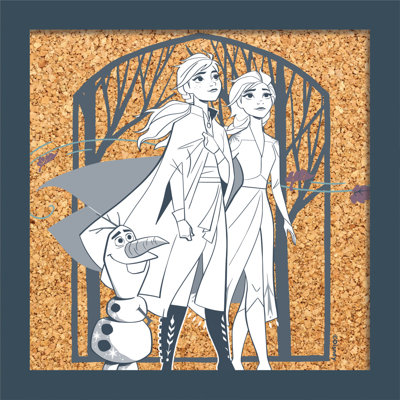 Panneau de liège mural Frozen II Elsa, Anna and Olaf
