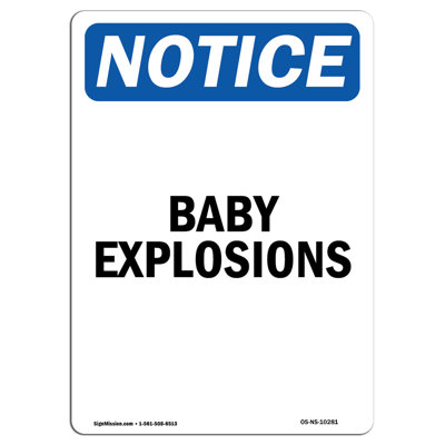 Baby Explosions Aluminum Sign 12 x 18