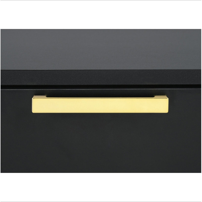 Commode rectangulaire 5 tiroirs Lexie, Noir