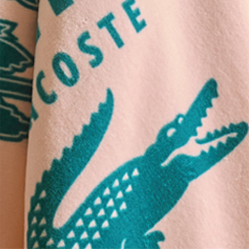 Lacoste Oversized Cotton Velour Beach Towel 36x72 – Quick-Dry Absorbent Reversible Terry Loop Back, Soft Luxury Pool & Beach Towel, Palm Tree Beach