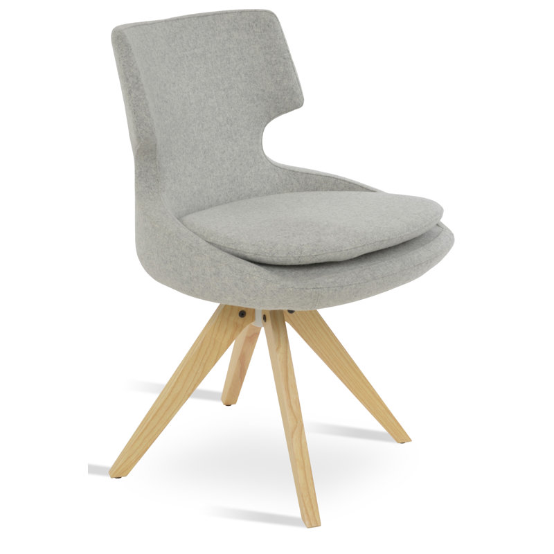 Patara Pyramid Swivel Dining Chair, Black PPM, Natural