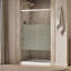 Elate Tall Sliding Shower Door, 75-1/2-In H X 50-1/4 - 53-5/8-In W, With Heavy 5/16-In Thick Crystal Clear Glass With Privacy Band-1187576648