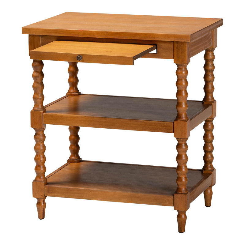 Table de bout avec rangement, Brun