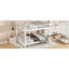 Lit superposé en bois blanc grand, pin et construction, solution d'espace pour les petits espaces, lit de protection avec garde-corps