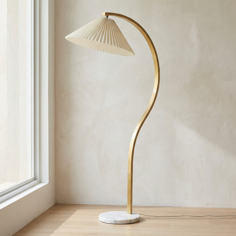 60-Inch Arched Floor Lamp, Gold