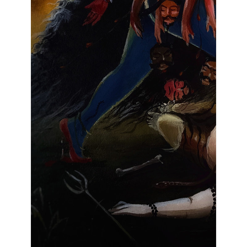 Déesse Kali | Acrylique sur toile | Par Debasish Mazumder