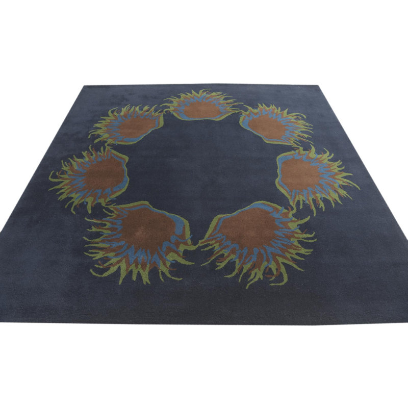 Tapis carré bleu marine Myrick