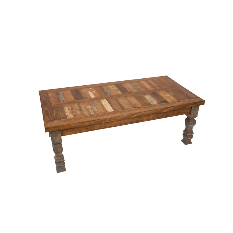 Crenata Solid Wood Coffee Table, Industrial Gray