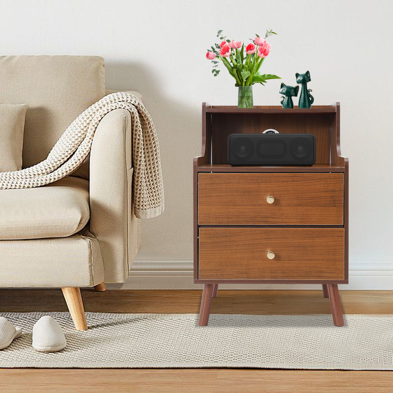 2 - Drawer Nightstand End Table