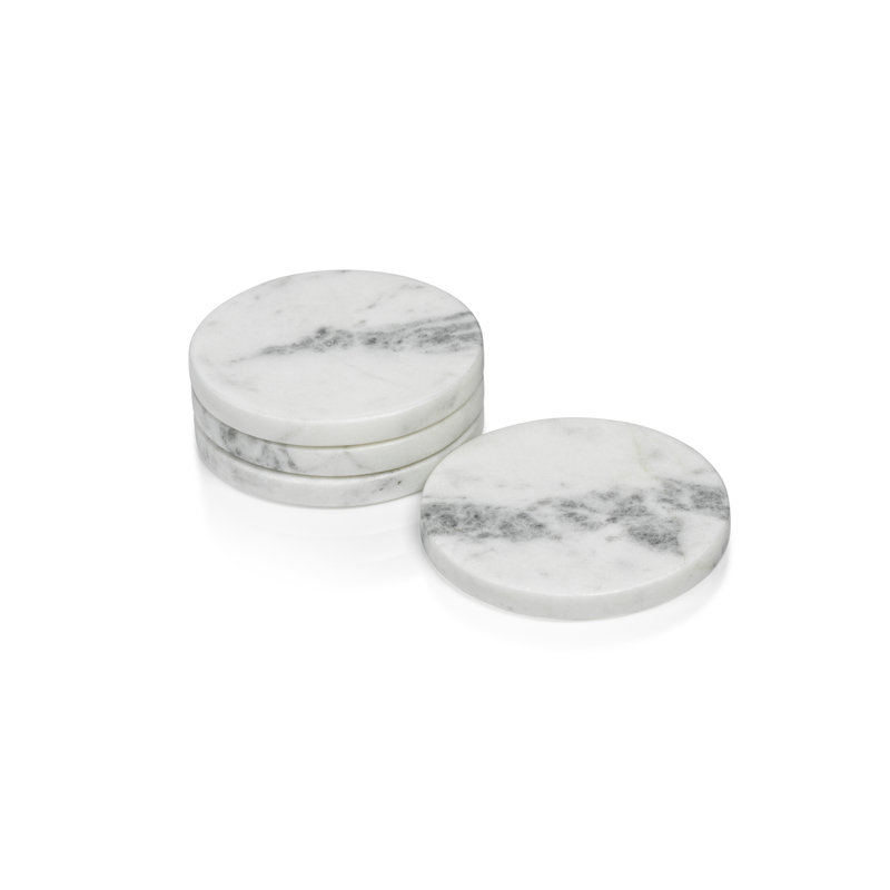 Ensemble de 8 sous-verres en marbre Saumur