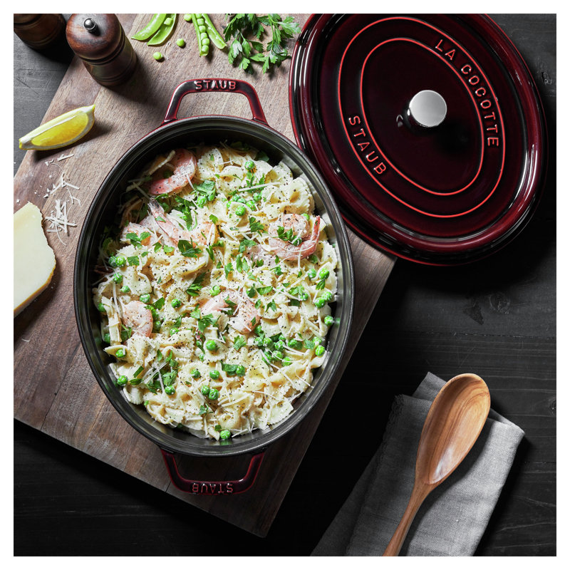 Staub Cast Iron Oval Cocotte, Grenadine, 5.75 qt