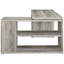 Bureau d'ordinateur gris en bois de grève en L 3 pour bureau avec ambiance côtière et compartiments de rangement spacieux, charme rustique, cinq tablettes amplement