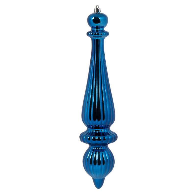14" Finial Drop Christmas Ornament UV, Midnight Blue