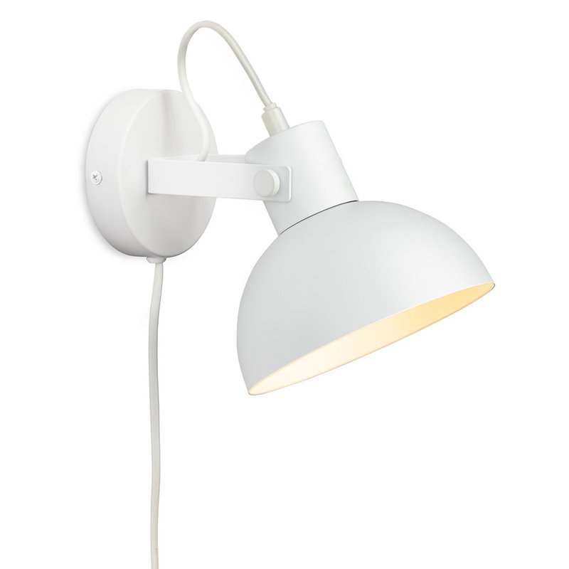 Plug-in Armed Sconce, White