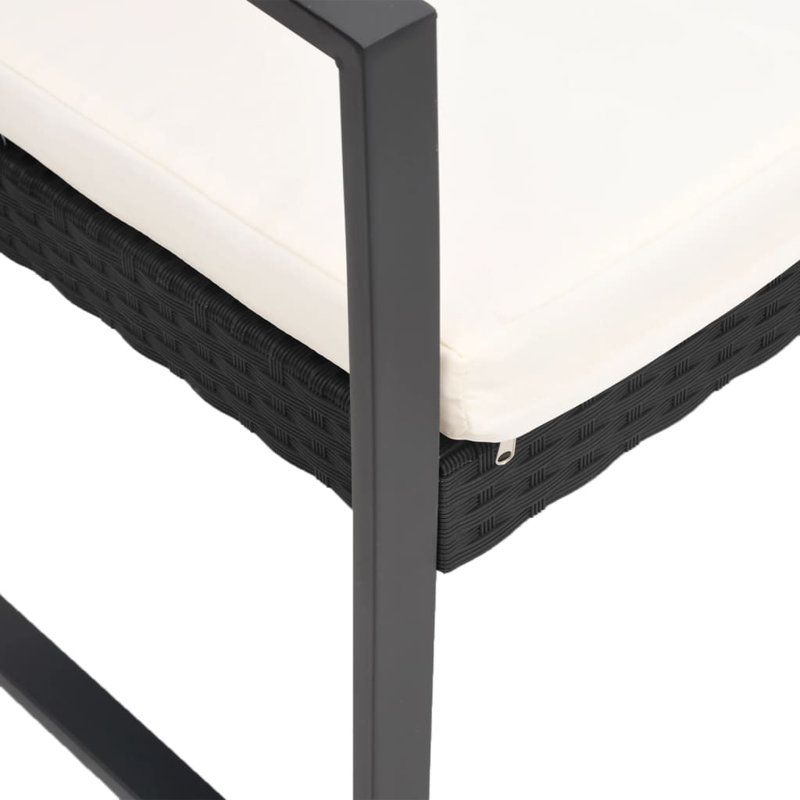 Steel Outdoor Bench, Black/Anthracite, Cream White