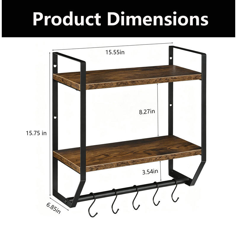 Mogote 2 Piece Metal Tiered Shelf