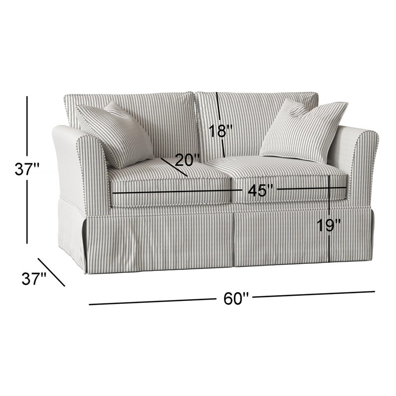 Shelby Upholstered 60'' Sofa, Cruise Adrift