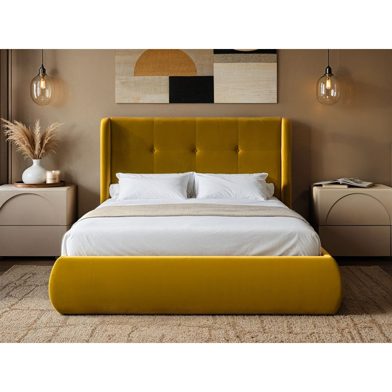 Upholstered Ottoman Bed, Double