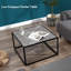 Table basse carrée moderne pour petits espaces avec plateau en bois et structure en métal, table basse minimaliste pour salon ou bureau, facile à assembler
