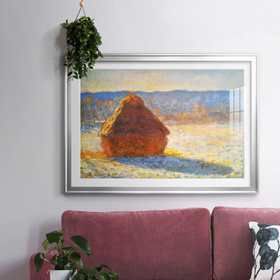 «Haystacks In Snow» encadré sur papier par Claude Monet