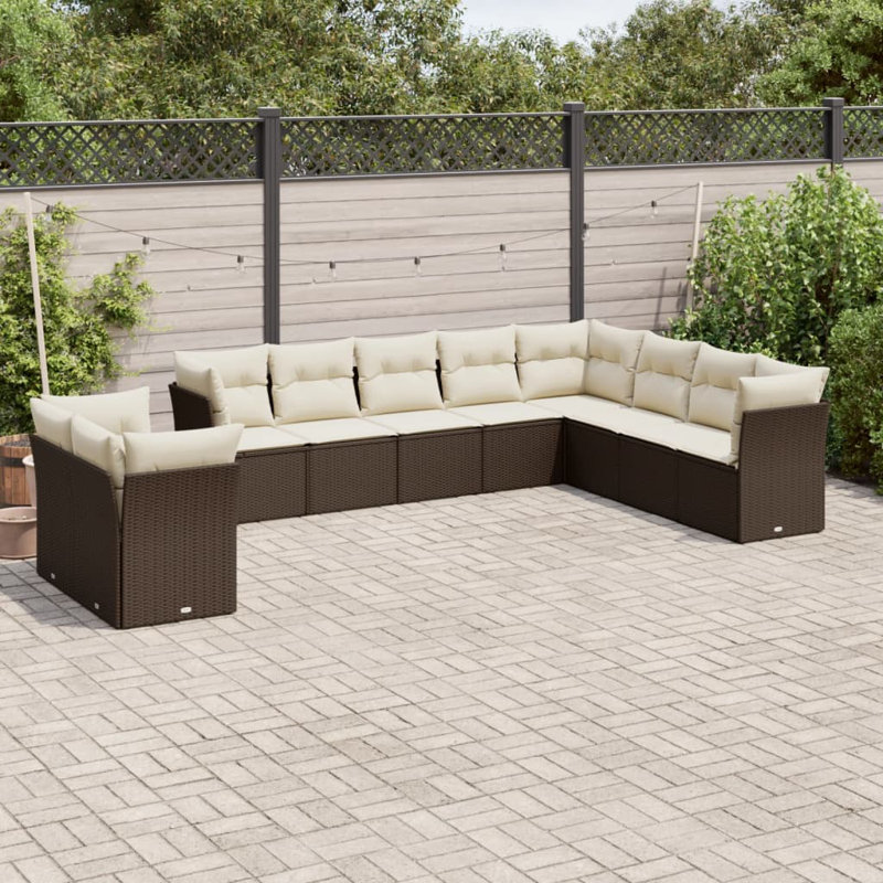 Vidaxl Garden Sofa Set, Brown