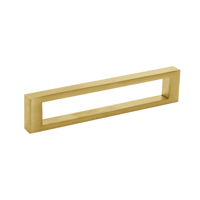 Rectangular Cabinet Pull, Satin Brass, 3 7/16"