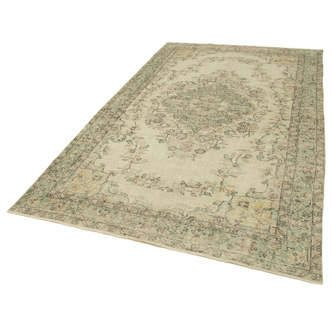 Vintage Beige Vintage Wool Handmade Area Rug
