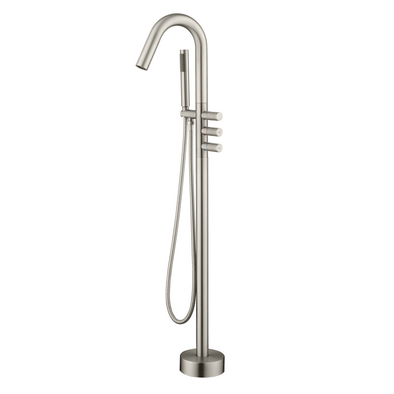 Floor Mounted Tub Spout Faucets, Brushed Nickel
