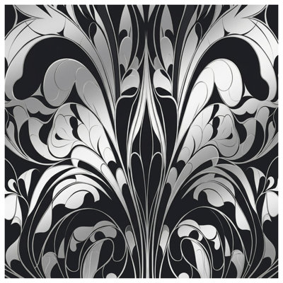 Couvertures damassées noires et blanches