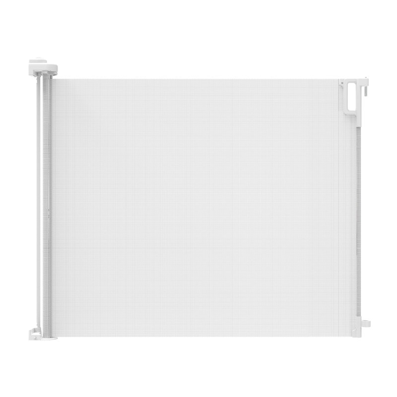 White Retractable Baby Gate with Plastic and Fabric