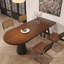 Table de salle à manger en bois massif de style antique français de 55,12 po-129944675