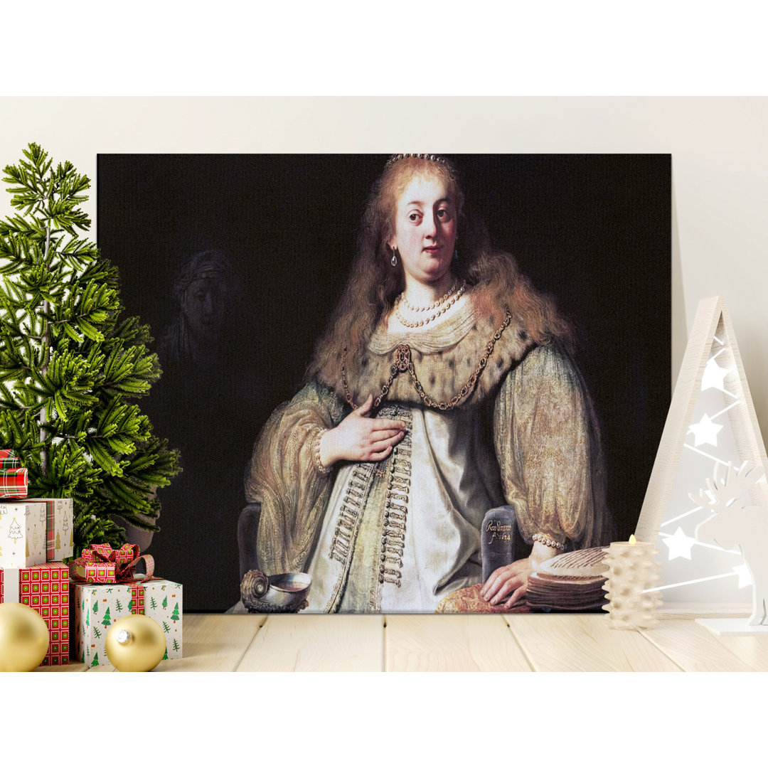 Rembrandt Canvas Wall Art, Woman with Two Children Gallery Wrapped Print, Ready to Hang, Archival Quality, Classic Fine Art, Statement Piece