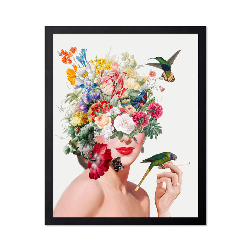 Femme et fleurs n ° 1, Sans cadre, Affiche, H 18 po x l 24 po
